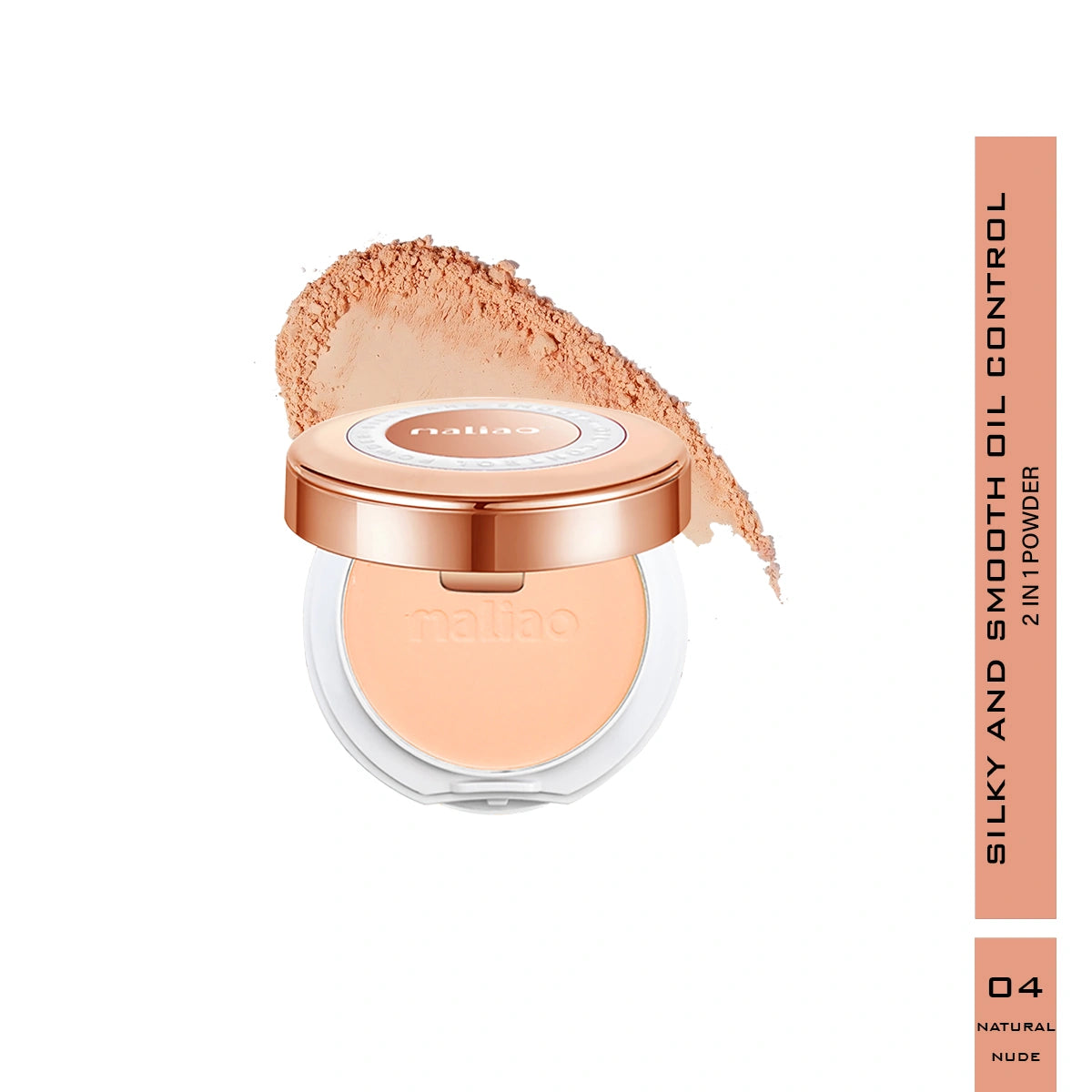 Maliao Silky Smooth Oil Control Compact Powder - 2-in-1 Formula for Perfect Coverage & All-Day Radiance